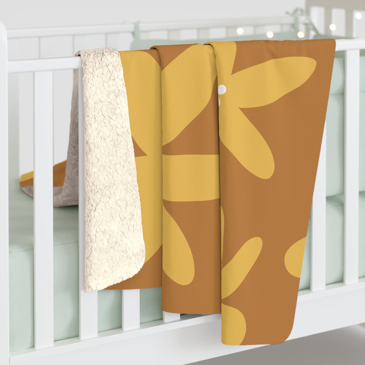Warm Floral Sherpa Fleece Blanket