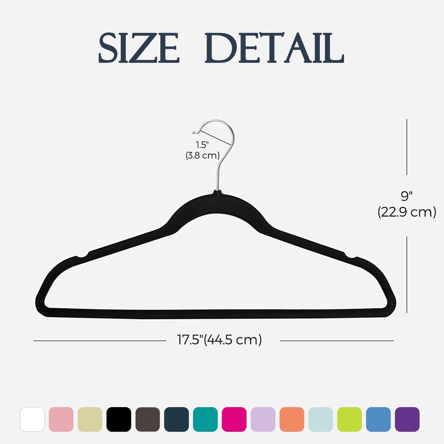 HOUSE DAY Black Velvet Hangers (60 Pack): Non-Slip, Heavy-Duty, Space-Saving Suit & Coat Hangers w/ 360° Rotating Silver Hook