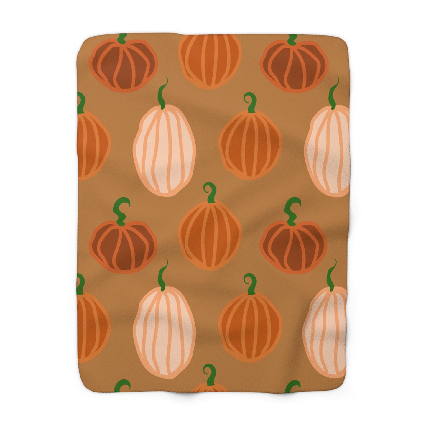 Cozy Pumpkin Sherpa Fleece Blanket