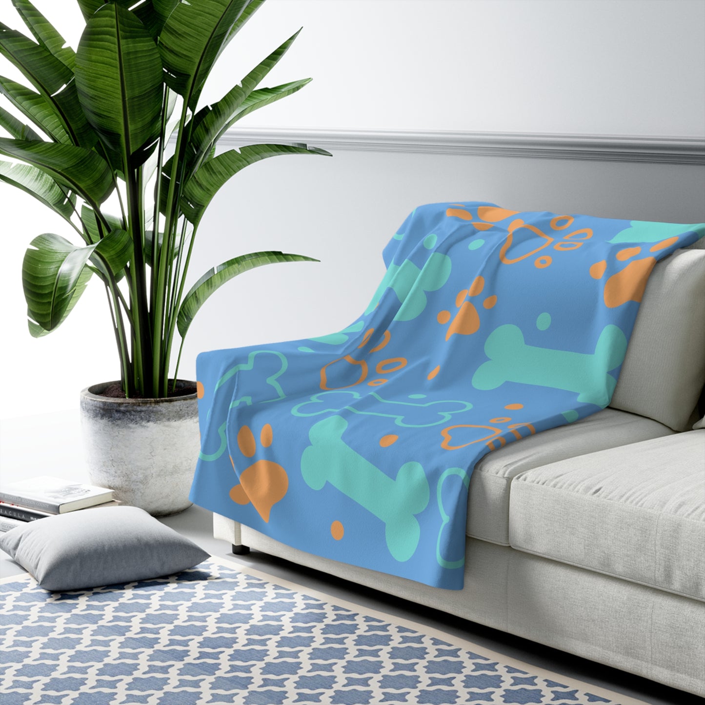 Pet-Themed Sherpa Fleece Blanket