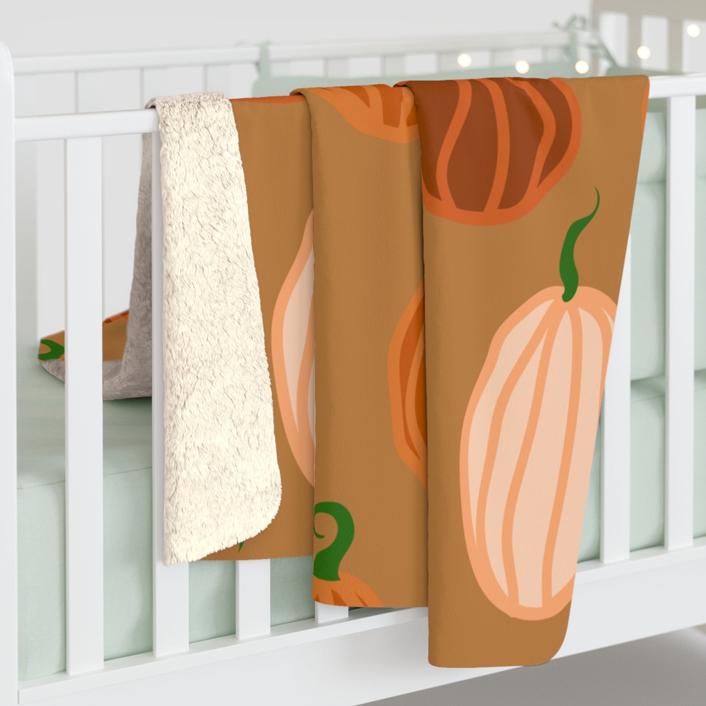 Cozy Pumpkin Sherpa Fleece Blanket