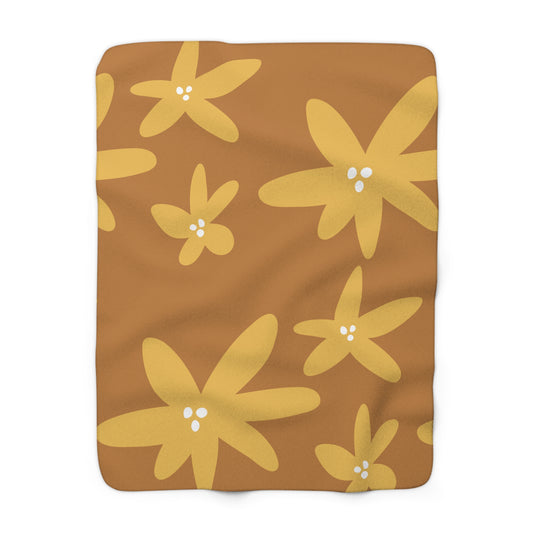 Warm Floral Sherpa Fleece Blanket