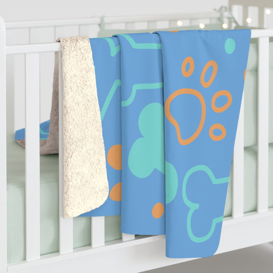 Pet-Themed Sherpa Fleece Blanket