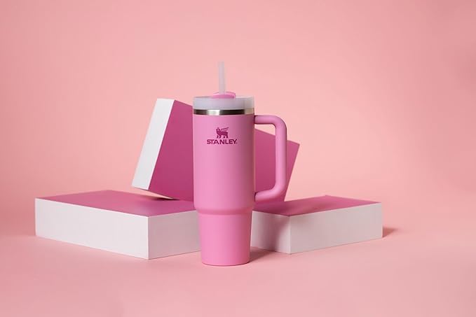 STANLEY Quencher H2.0 Tumbler with Handle and Straw 30 oz | Flowstate 3-Position Lid | Cup Holder Compatible for Travel | Insulated Stainless Steel Cup | BPA-Free | Peony