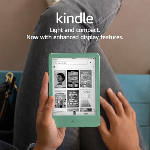 Amazon Kindle 16 GB (newest model) - Lightest and most compact Kindle, now with faster page turns, and higher contrast ratio, for an enhanced reading experience - Matcha
