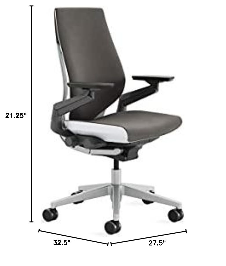 Steelcase Gesture Ergonomic Office Chair: 360° Armrests, Fully Adjustable Work Chair for Desk (Graphite Gray Fabric)