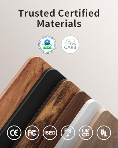 FEZIBO Electric Standing Desk (48×24 in) – Height Adjustable Sit-Stand Office Desk w/ Splice Board (Maple Top/White Frame)