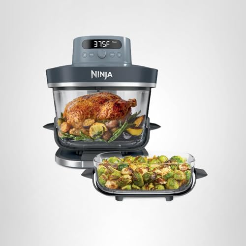 Ninja Crispi Pro 6-in-1 Glass Air Fryer | 6qt & 2.5qt Glass Containers with Storage Lids | Non-Toxic | Meal Prep, Microwave, Freezer & Dishwasher Safe | Air Fry, Bake & More | Cyberspace | AS101CY
