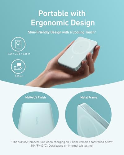 Anker MagGo Power Bank, 10,000mAh Ultra-Slim Magnetic 15W Qi2 Certified Portable Charger for iPhone 17/16/15/14