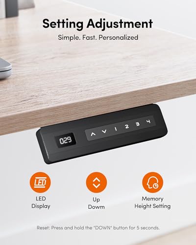 FEZIBO Electric Standing Desk (48×24 in) – Height Adjustable Sit-Stand Office Desk w/ Splice Board (Maple Top/White Frame)