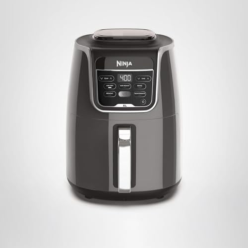Ninja | XL Single Basket Air Fryer | 5.5 QT Capacity fits 3lbs of Wings | 5-in-1Air Fry, Roast, Bake,Reheat & Dehydrate |Dishwasher Safe Parts & Recipe Guide | Grey |AF150AMZ