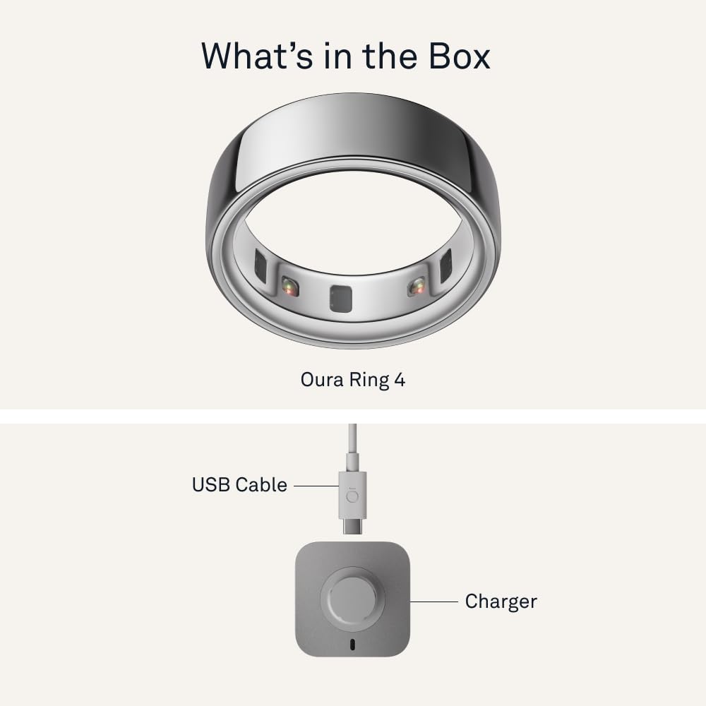 Oura Ring 4 - Silver - Size 10 - Size Before You Buy