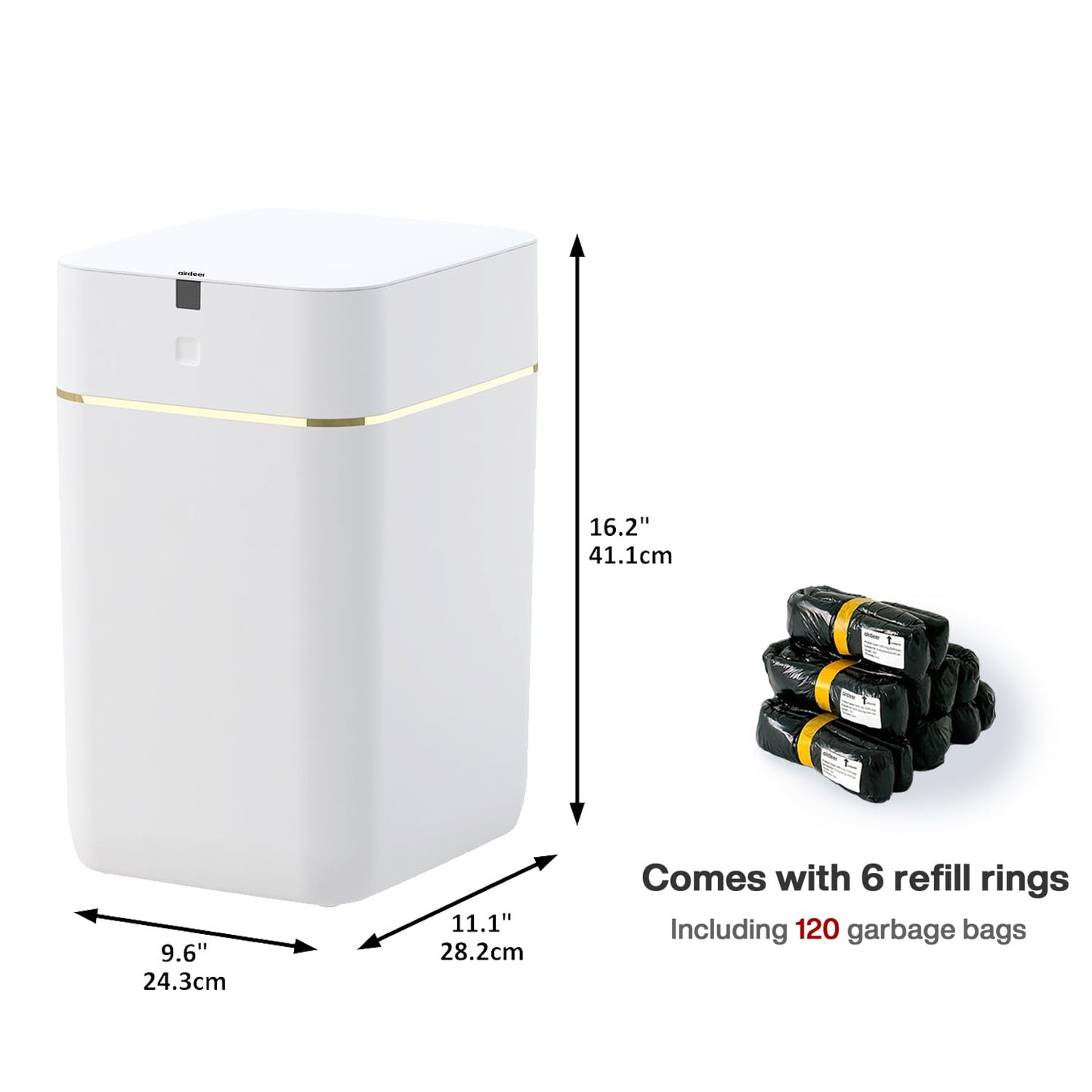 Airdeer 4 Gallon Self Sealing and Self-Changing Smart Trash Can
