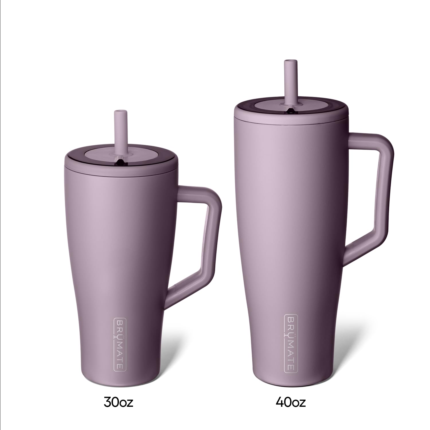 BrüMate Era 40 oz Tumbler with Handle and Straw | 100% Leakproof Insulated Water Bottle Tumbler with Lid and Flexible SoftSip Straw | Made of Stainless Steel | Cup Holder Friendly | 40oz (Lilac Dusk)