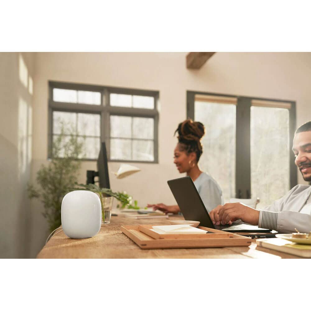Google Nest WiFi Pro - Wi-Fi 6E - Reliable Home Wi-Fi System with Fast Speed and Whole Home Coverage - Mesh Router - Snow