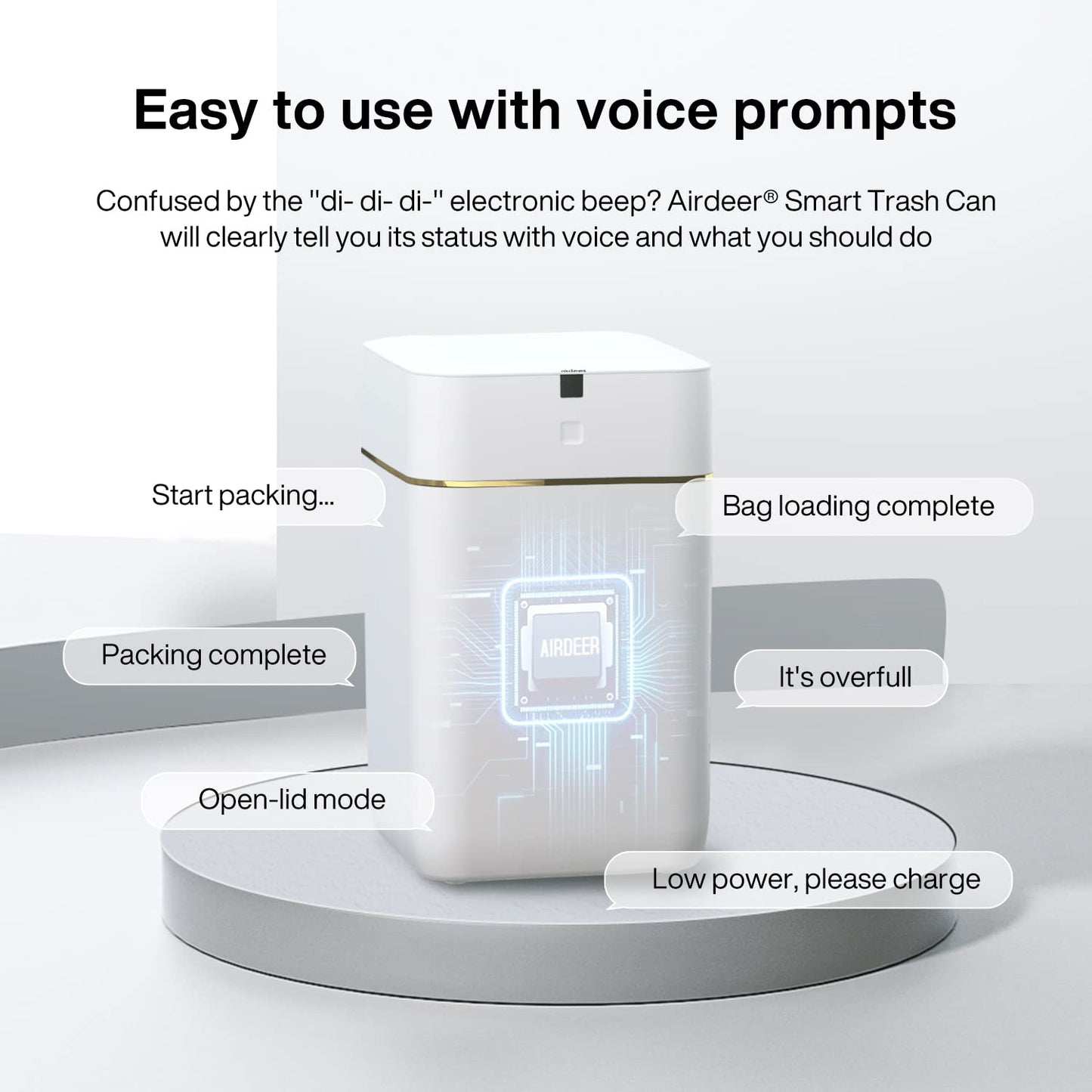 Airdeer 4 Gallon Self Sealing and Self-Changing Smart Trash Can