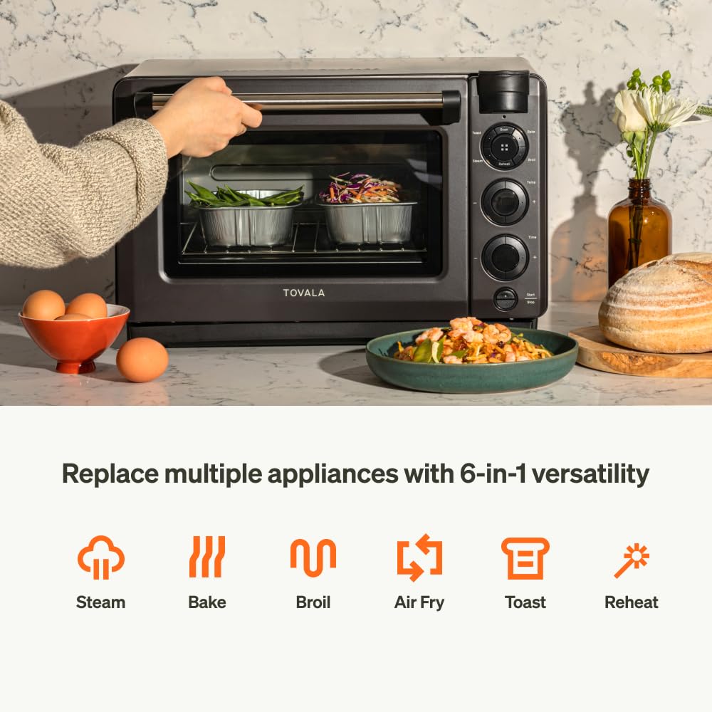 Tovala Smart Oven Pro: 6-in-1 Countertop Steam, Air Fryer & Convection Oven w/ Wi-Fi Smartphone Control