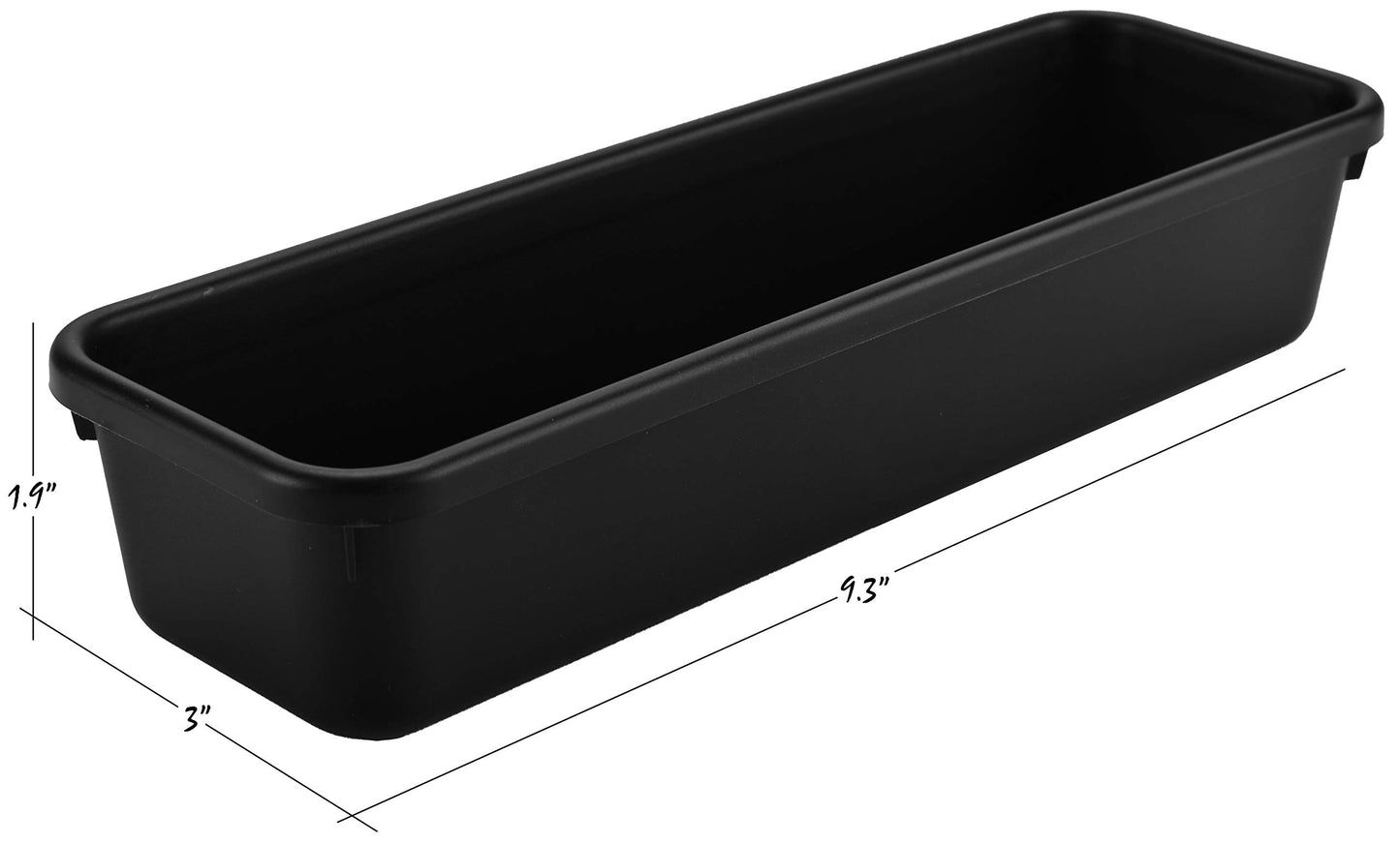 Masirs Interlocking Drawer Organizer Bins (8-Piece Set, Black) – Durable Plastic Trays for Custom Desk, Vanity & Tool Box Organization