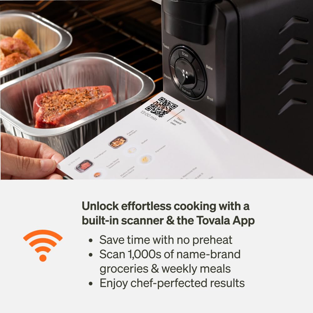 Tovala Smart Oven Pro: 6-in-1 Countertop Steam, Air Fryer & Convection Oven w/ Wi-Fi Smartphone Control