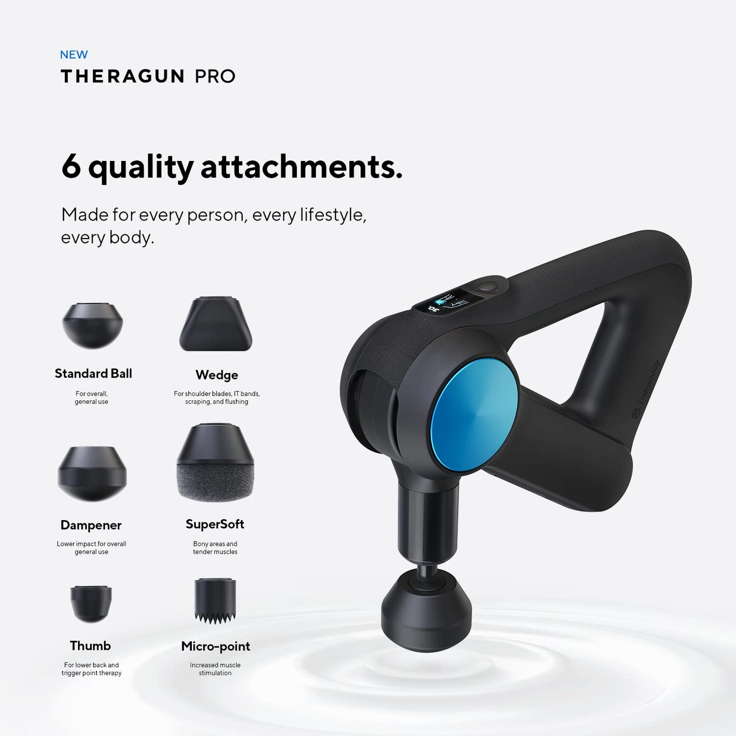 TheraGun PRO (5th Gen) - Bluetooth Deep Tissue Percussion Massager Gun for Full Body Pain Relief & Circulation (Black)