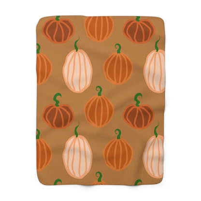 Cozy Pumpkin Sherpa Fleece Blanket