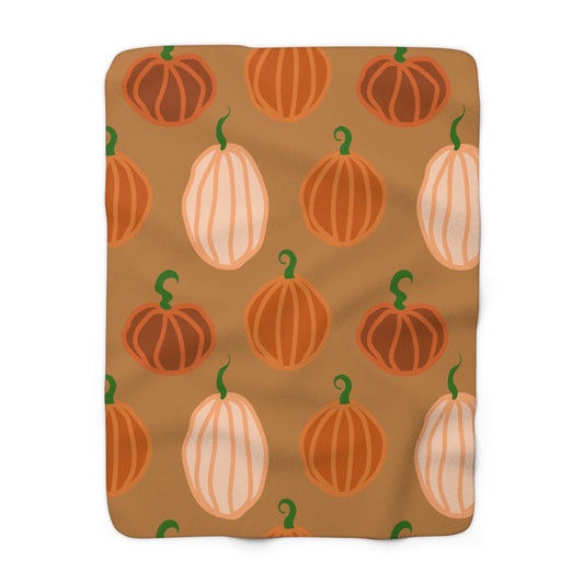 Cozy Pumpkin Sherpa Fleece Blanket