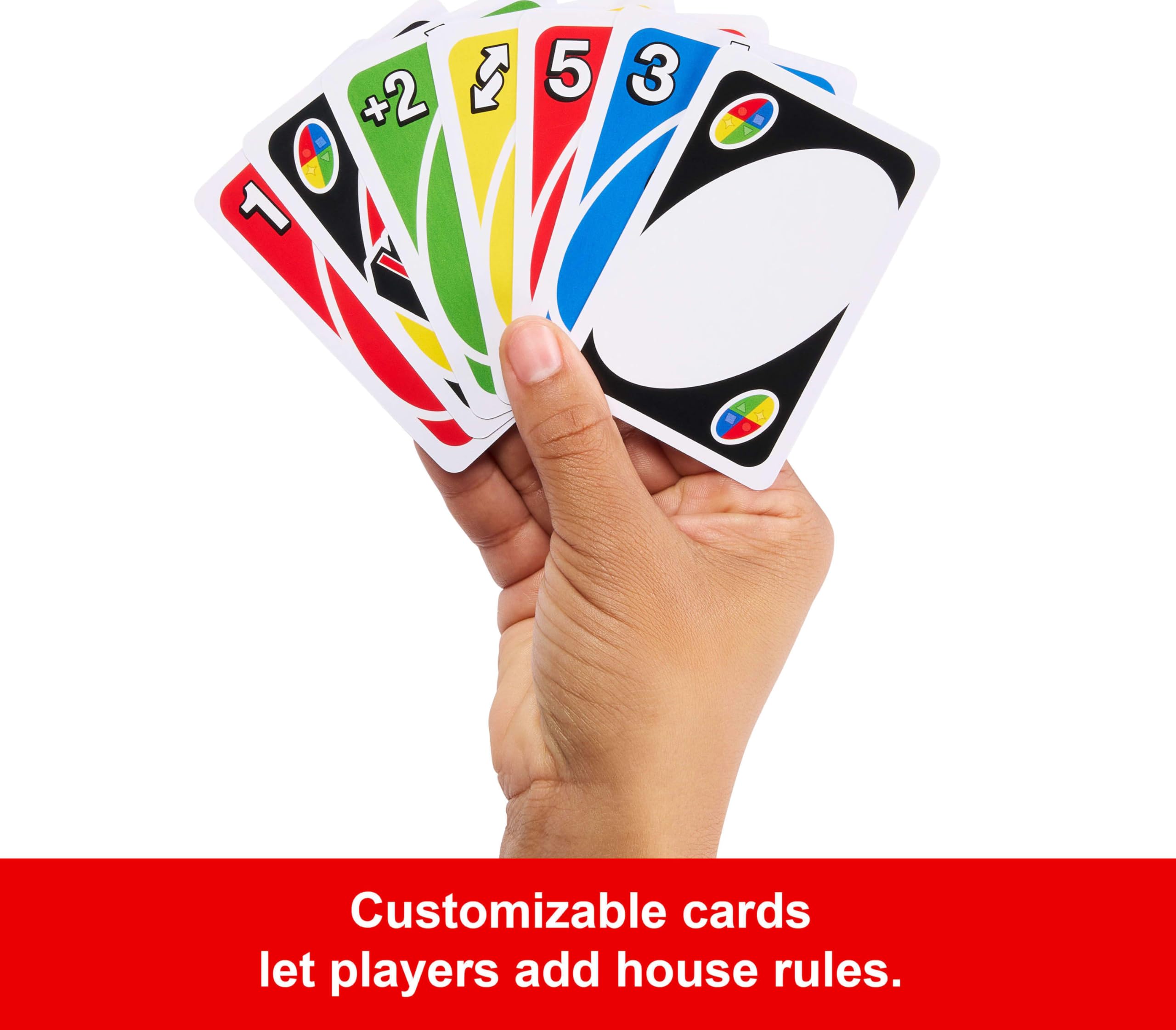 Mattel Games UNO Card Game in Travel & Storage Tin for Kid, Adult & Family Nights & Parties, Color Blind Accessible & Customizable Deck (Amazon Exclusive)