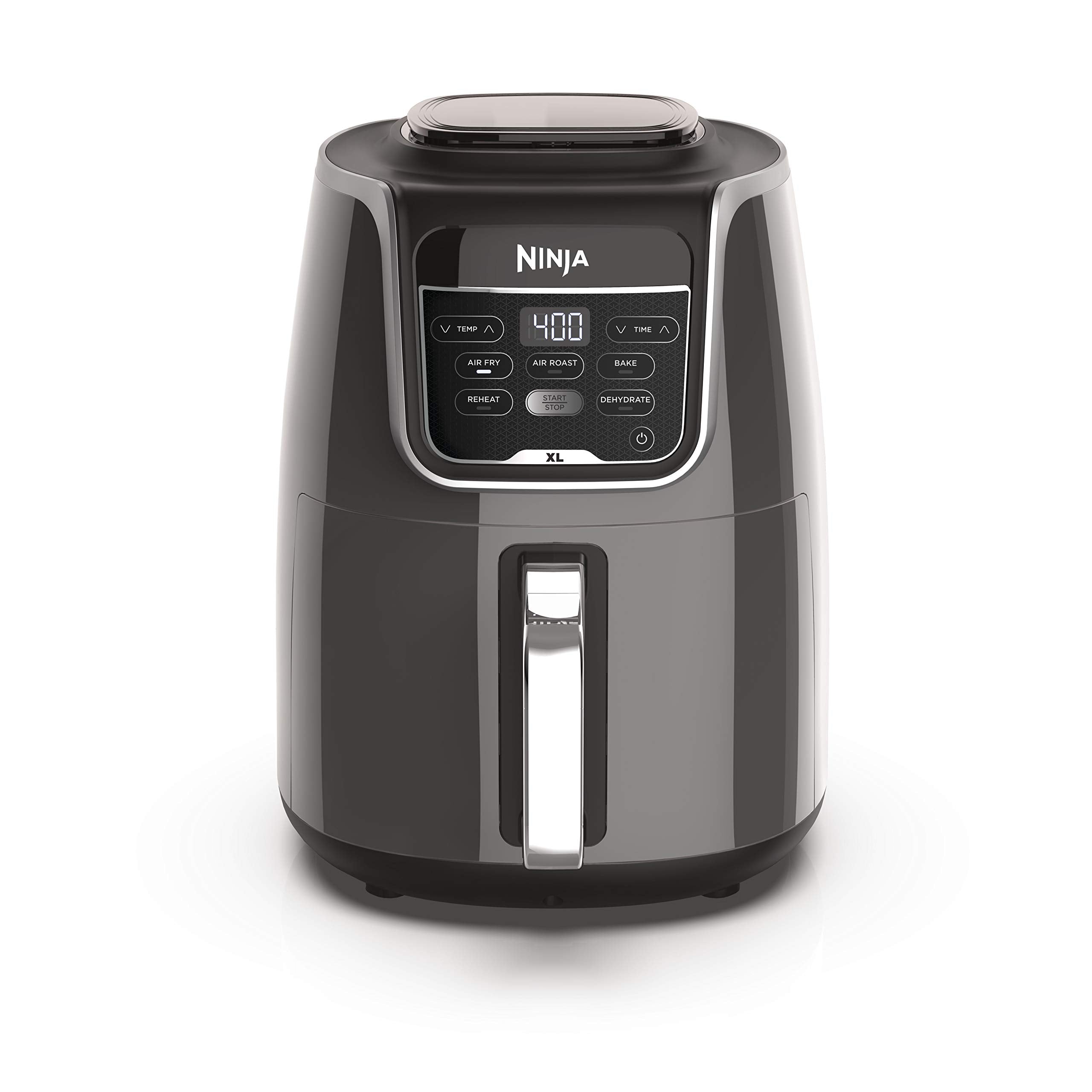 Ninja | XL Single Basket Air Fryer | 5.5 QT Capacity fits 3lbs of Wings | 5-in-1Air Fry, Roast, Bake,Reheat & Dehydrate |Dishwasher Safe Parts & Recipe Guide | Grey |AF150AMZ