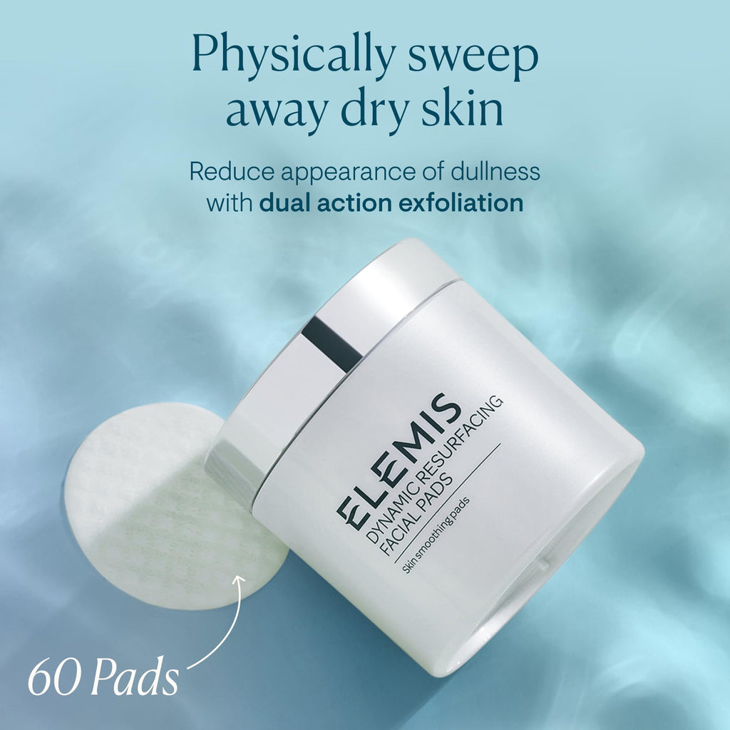 ELEMIS Dynamic Resurfacing Facial Pads - Blackhead Refining Treatment - Gentle Daily Skin Resurfacer - Lactic Acid, Tri-Enzyme - 60-Count Jar