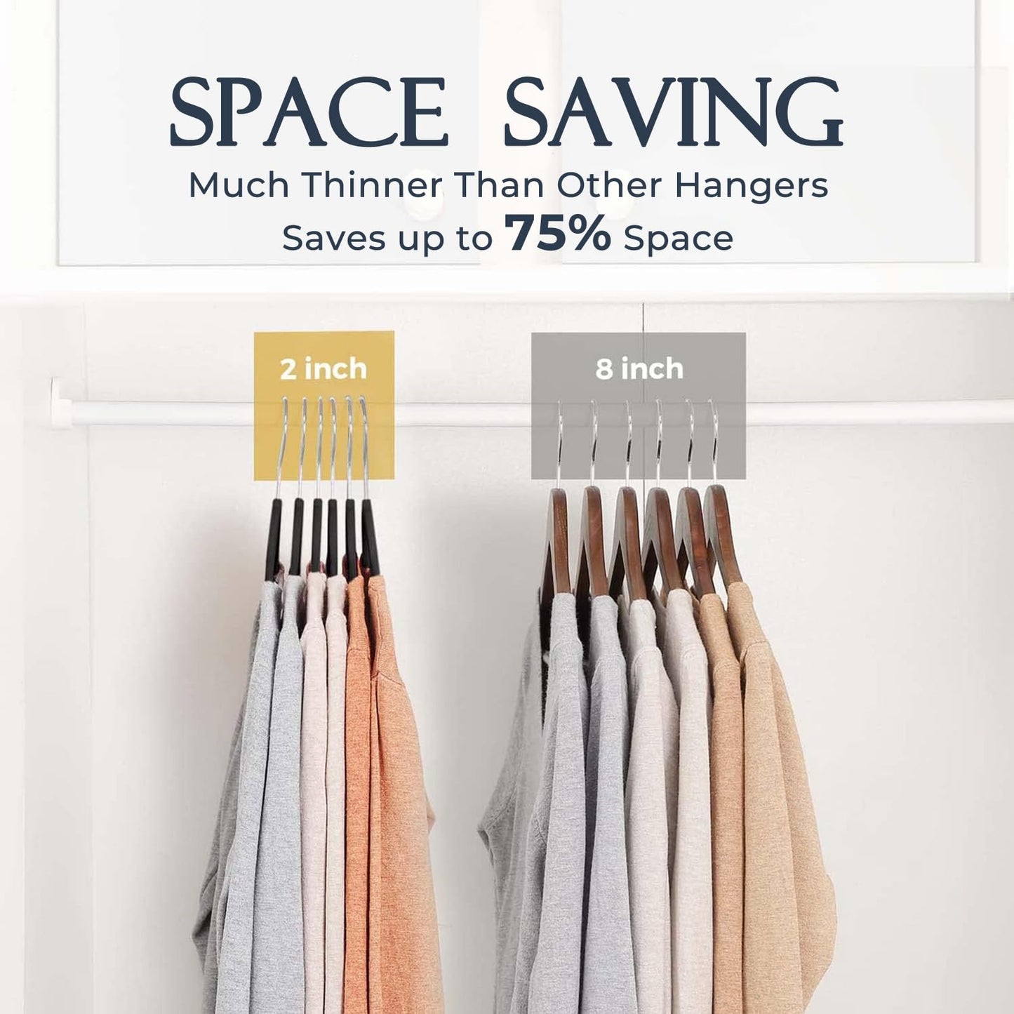 HOUSE DAY Black Velvet Hangers (60 Pack): Non-Slip, Heavy-Duty, Space-Saving Suit & Coat Hangers w/ 360° Rotating Silver Hook