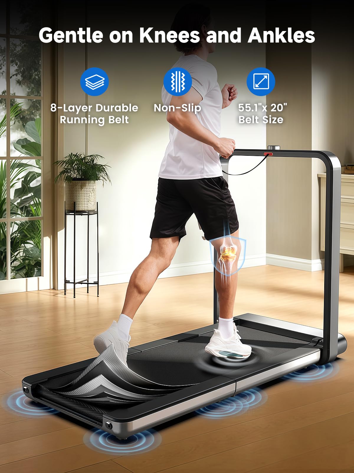 WALKINGPAD X21 Folding Treadmills for Home, Smart Vertical Fold, LED Display with Rotary Control, No Assembly