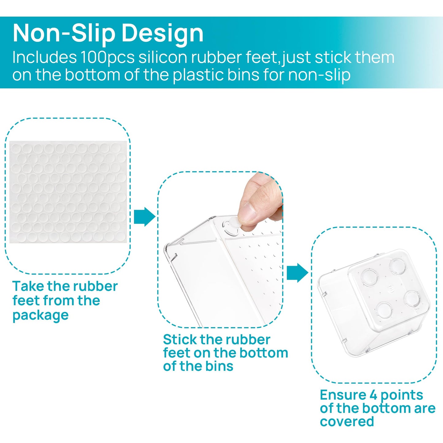 Vtopmart 25 PCS Clear Plastic Drawer Organizer Set (4-Size) – Versatile Trays for Vanity, Makeup, Office & Kitchen Gadgets