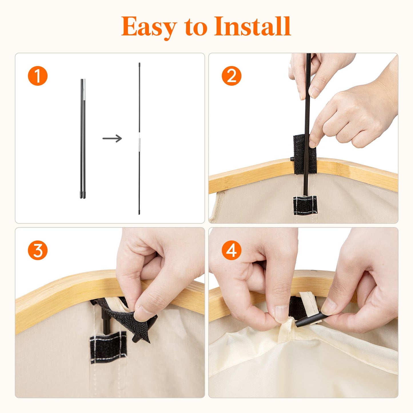 Clothes Hampers for Laundry with Bamboo Handles