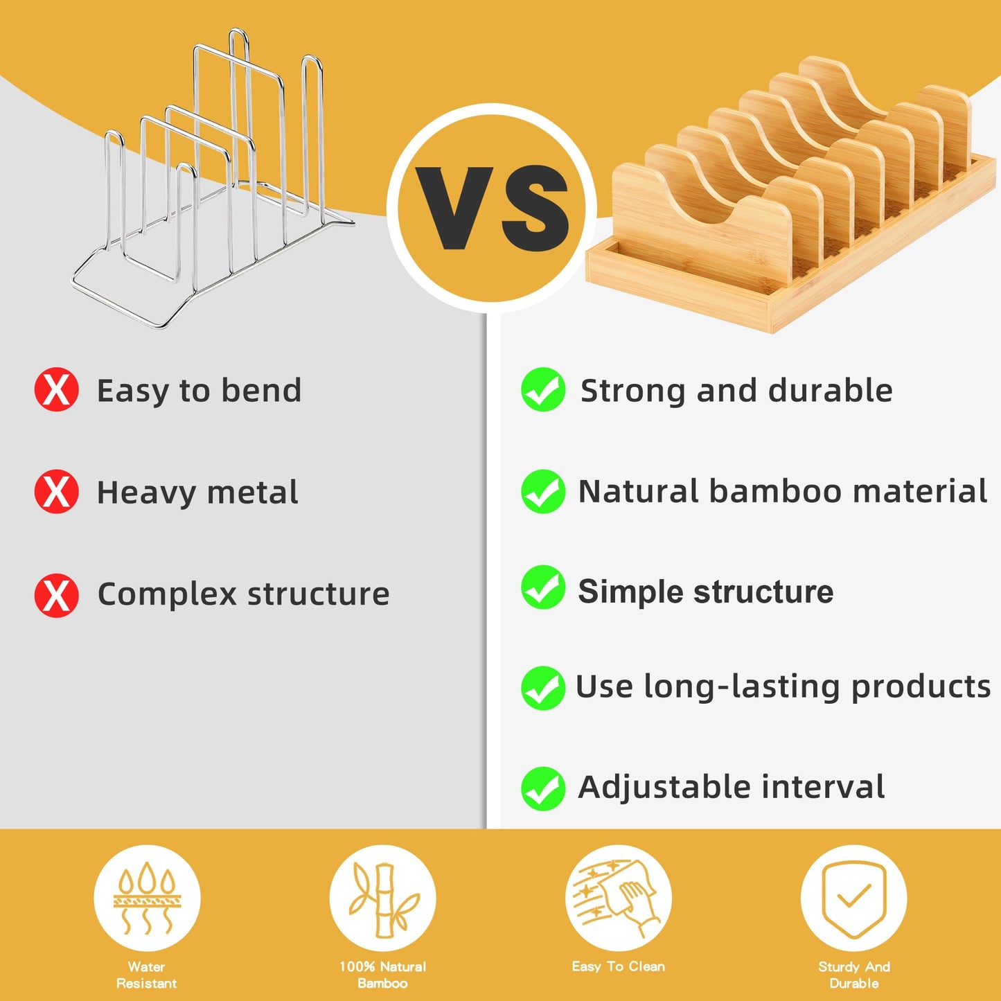 The Bamboo Lid Organizer That Keeps Pots & Pans Neat Every Time