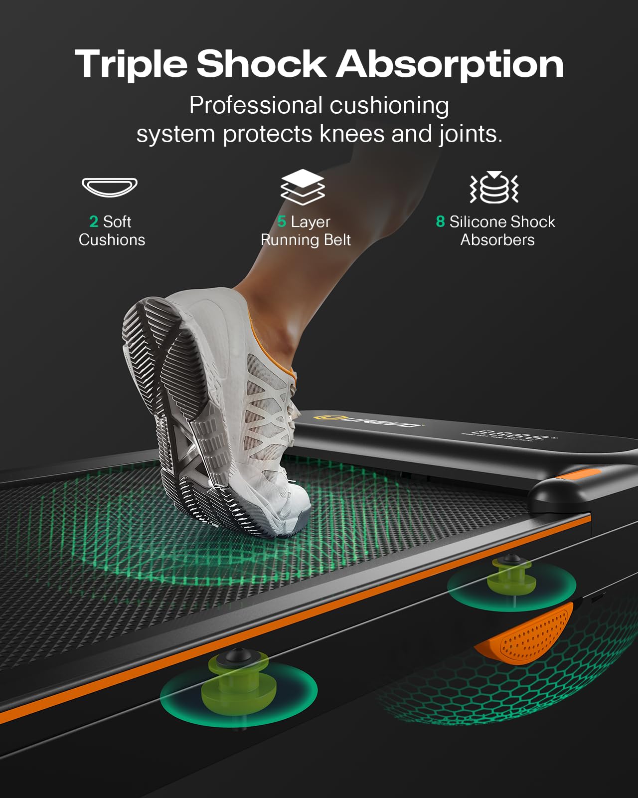 UREVO Strol 2E Folding 2-in-1 Treadmill & Walking Pad w/ App & Safety Handle for Home Office