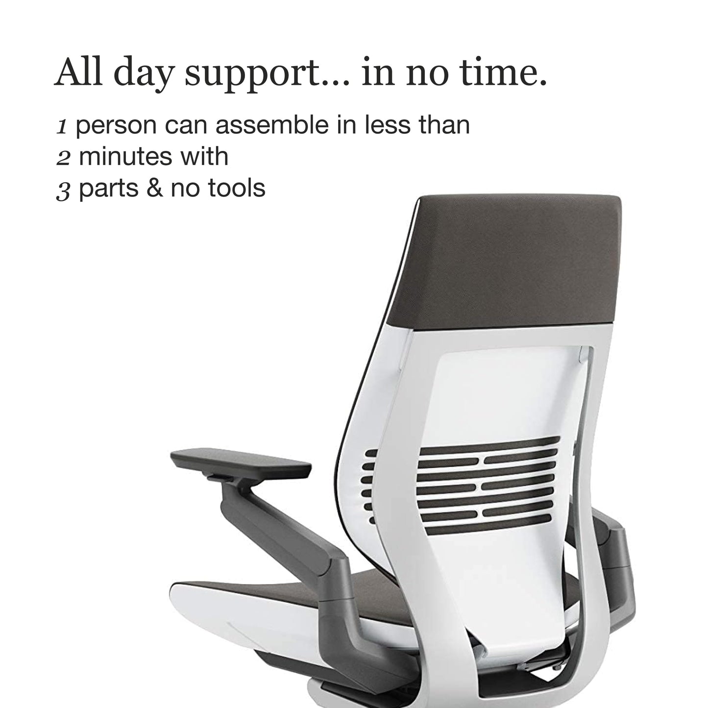 Steelcase Gesture Ergonomic Office Chair: 360° Armrests, Fully Adjustable Work Chair for Desk (Graphite Gray Fabric)