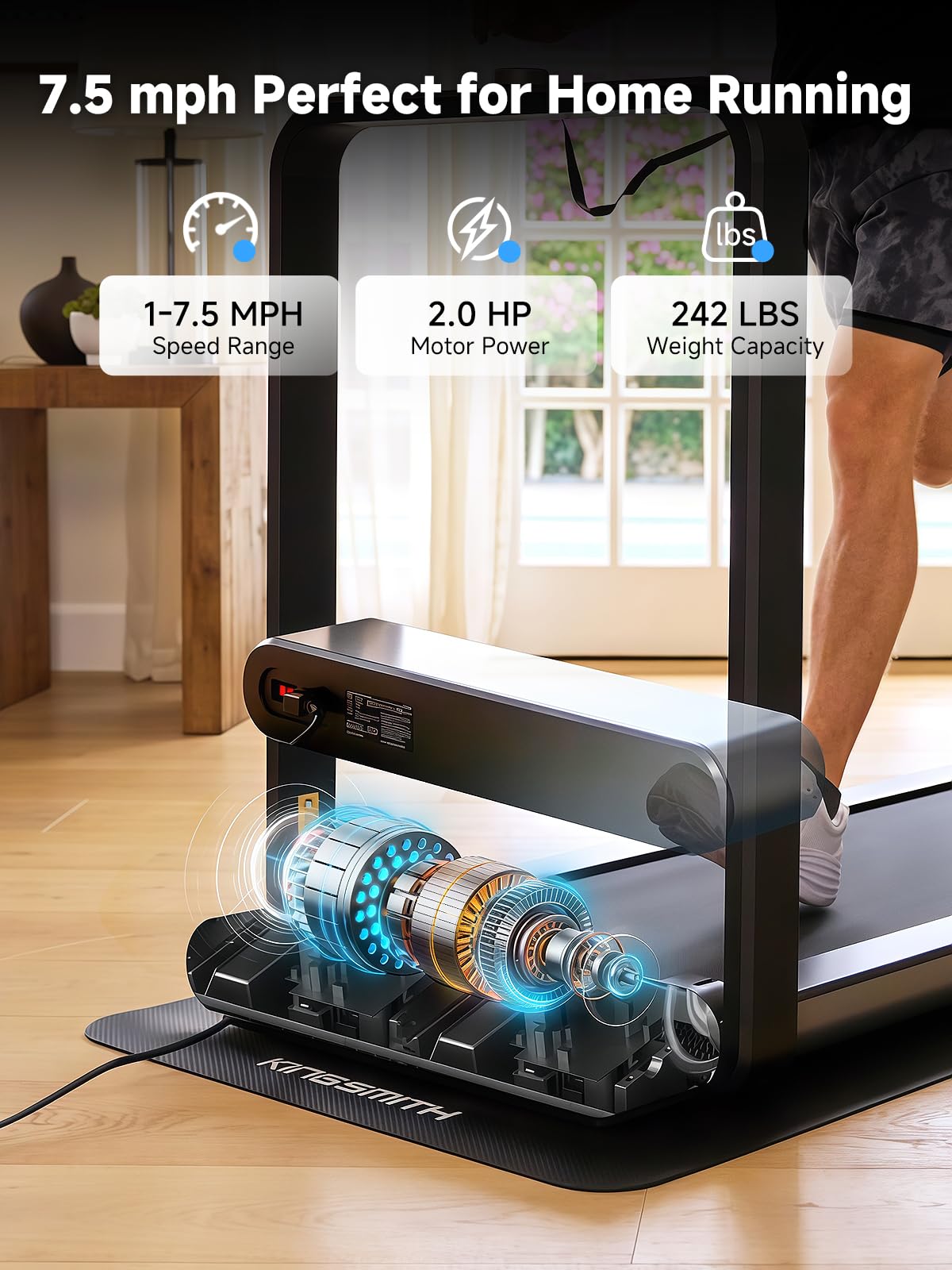 WALKINGPAD X21 Folding Treadmills for Home, Smart Vertical Fold, LED Display with Rotary Control, No Assembly