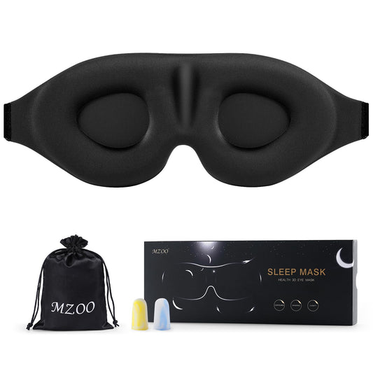 MZOO Luxury 3D Sleep Eye Mask for Side Sleepers – Zero Eye Pressure, 100% Light Blocking, Contoured Night Blindfold