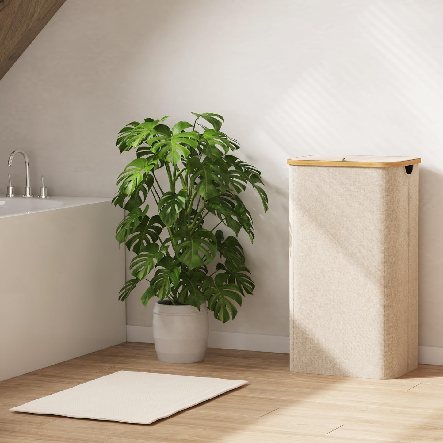 Clothes Hampers for Laundry with Bamboo Handles