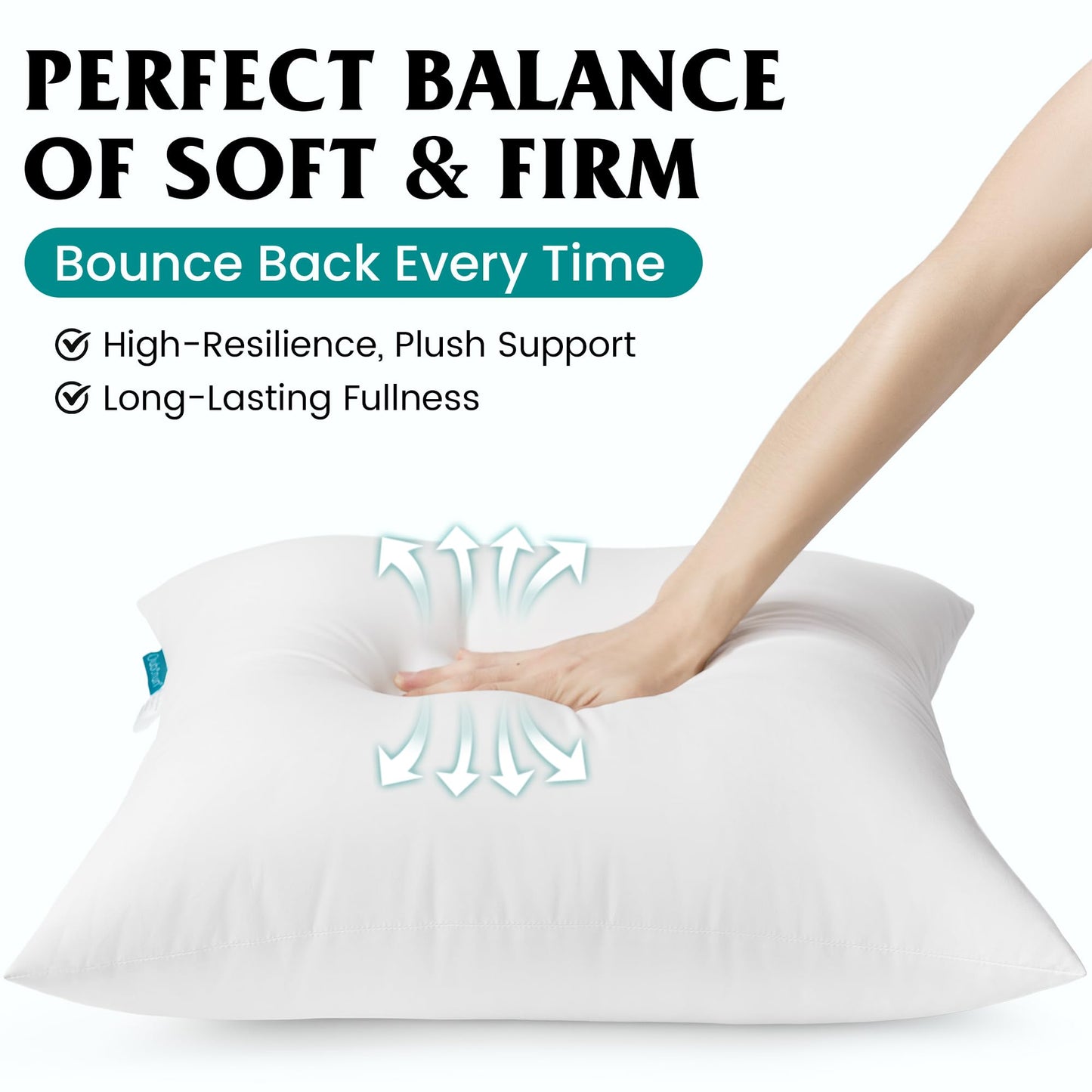 Oubonun 12×20 Waterproof Outdoor Lumbar Pillow Inserts (Set of 2) – Soft & Fluffy Polyester Filling for Patio/Porch