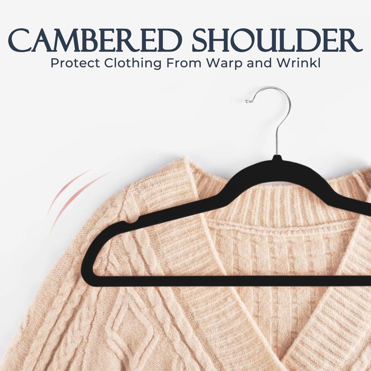 HOUSE DAY Black Velvet Hangers (60 Pack): Non-Slip, Heavy-Duty, Space-Saving Suit & Coat Hangers w/ 360° Rotating Silver Hook