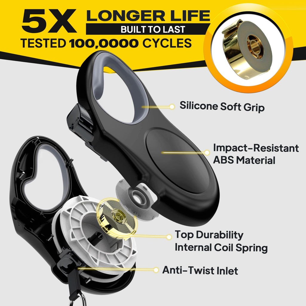 Fida Retractable Dog Leash, 16 ft Dog Walking Leash for Small Dogs up to 26 lbs, 360° Tangle Free, Black