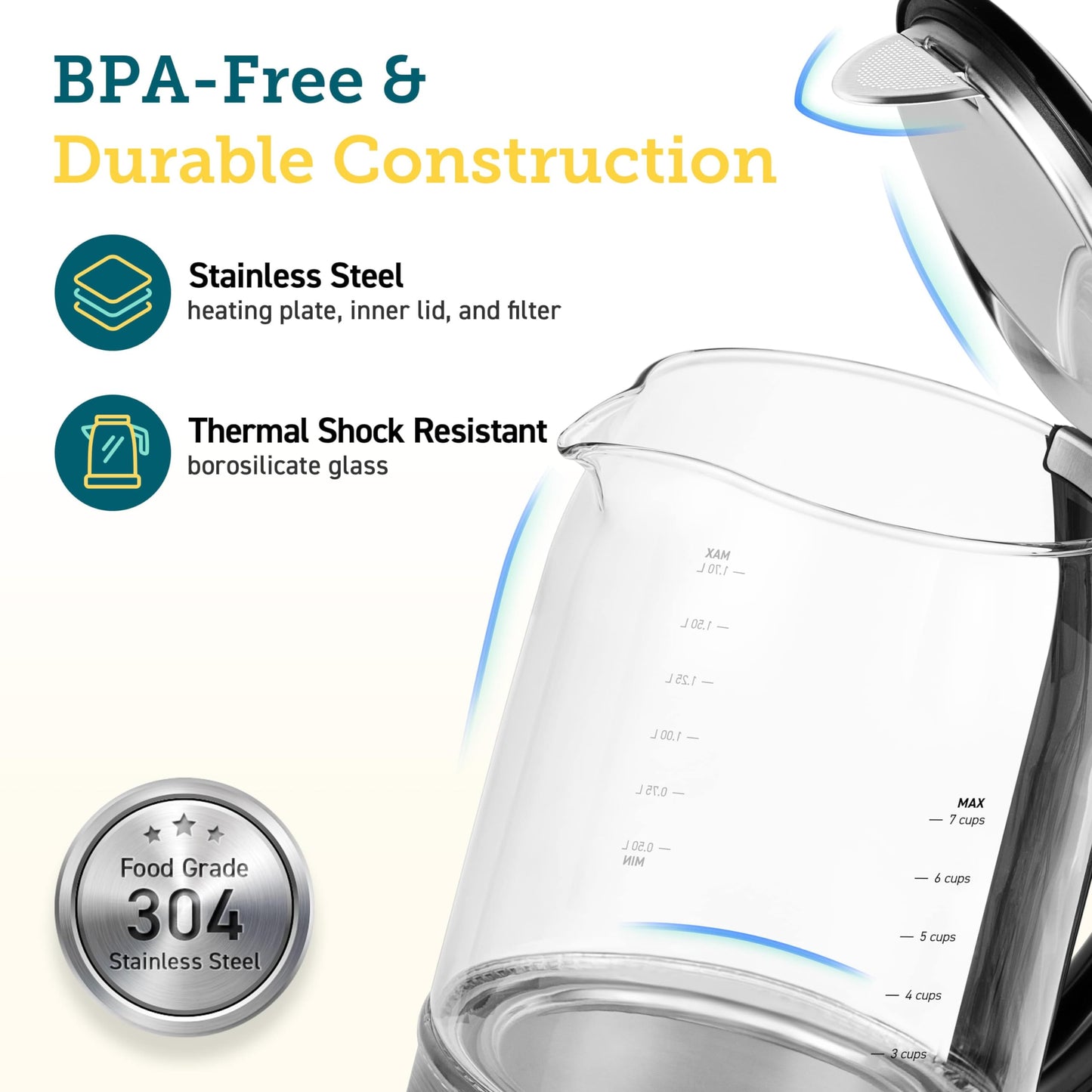 Fast-Boil Electric Kettle with Temperature Control
