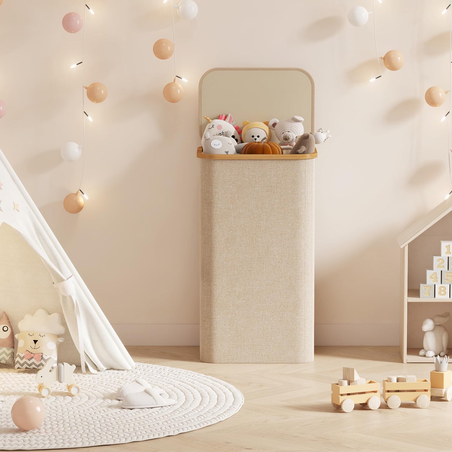 Clothes Hampers for Laundry with Bamboo Handles