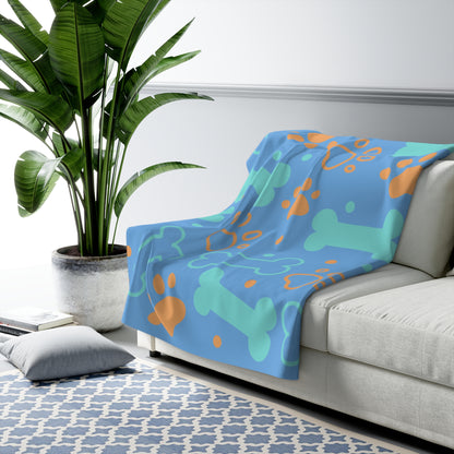 Pet-Themed Sherpa Fleece Blanket
