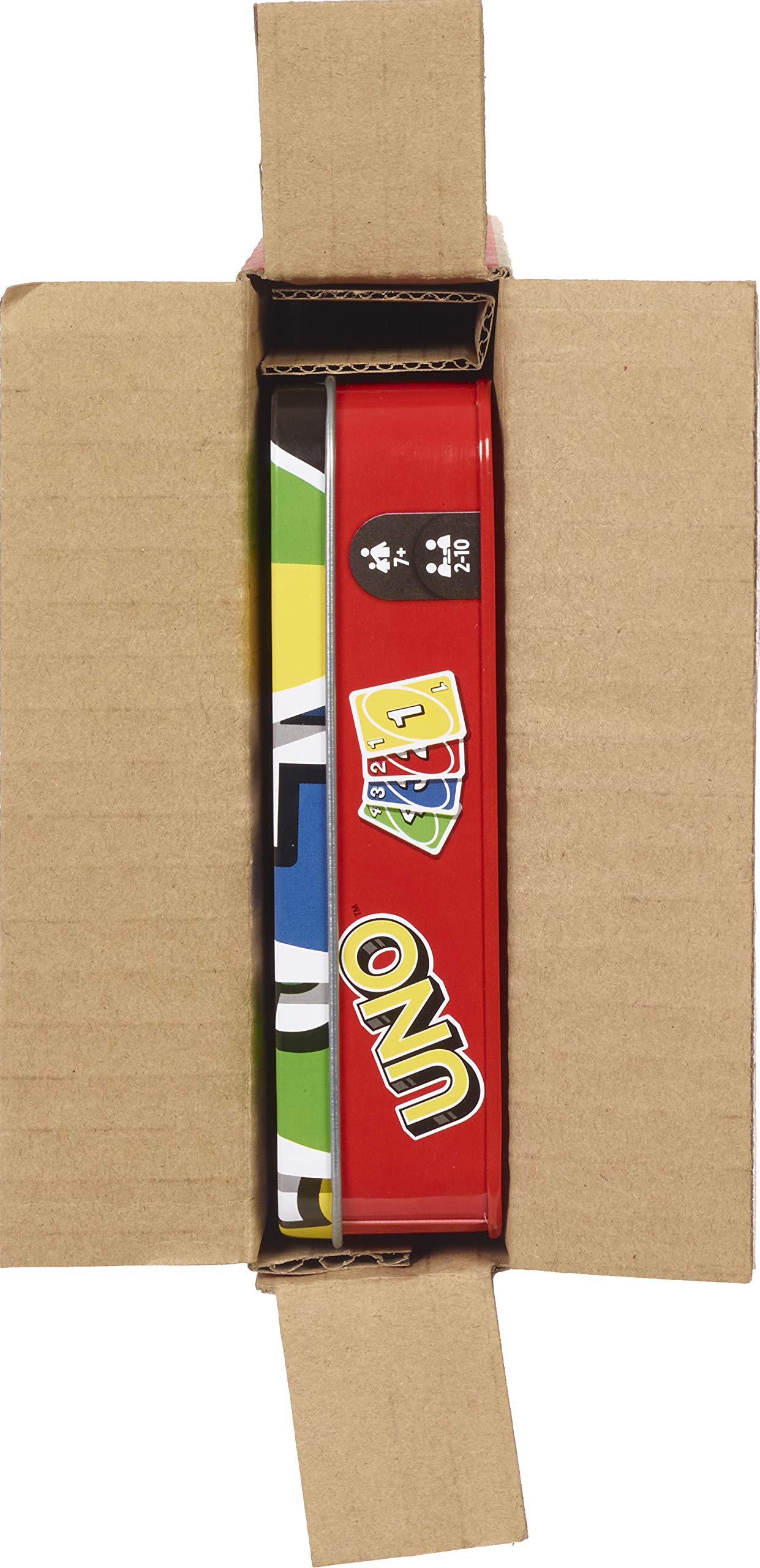 Mattel Games UNO Card Game in Travel & Storage Tin for Kid, Adult & Family Nights & Parties, Color Blind Accessible & Customizable Deck (Amazon Exclusive)