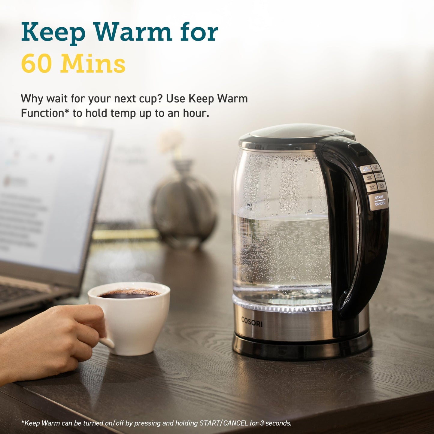 Fast-Boil Electric Kettle with Temperature Control