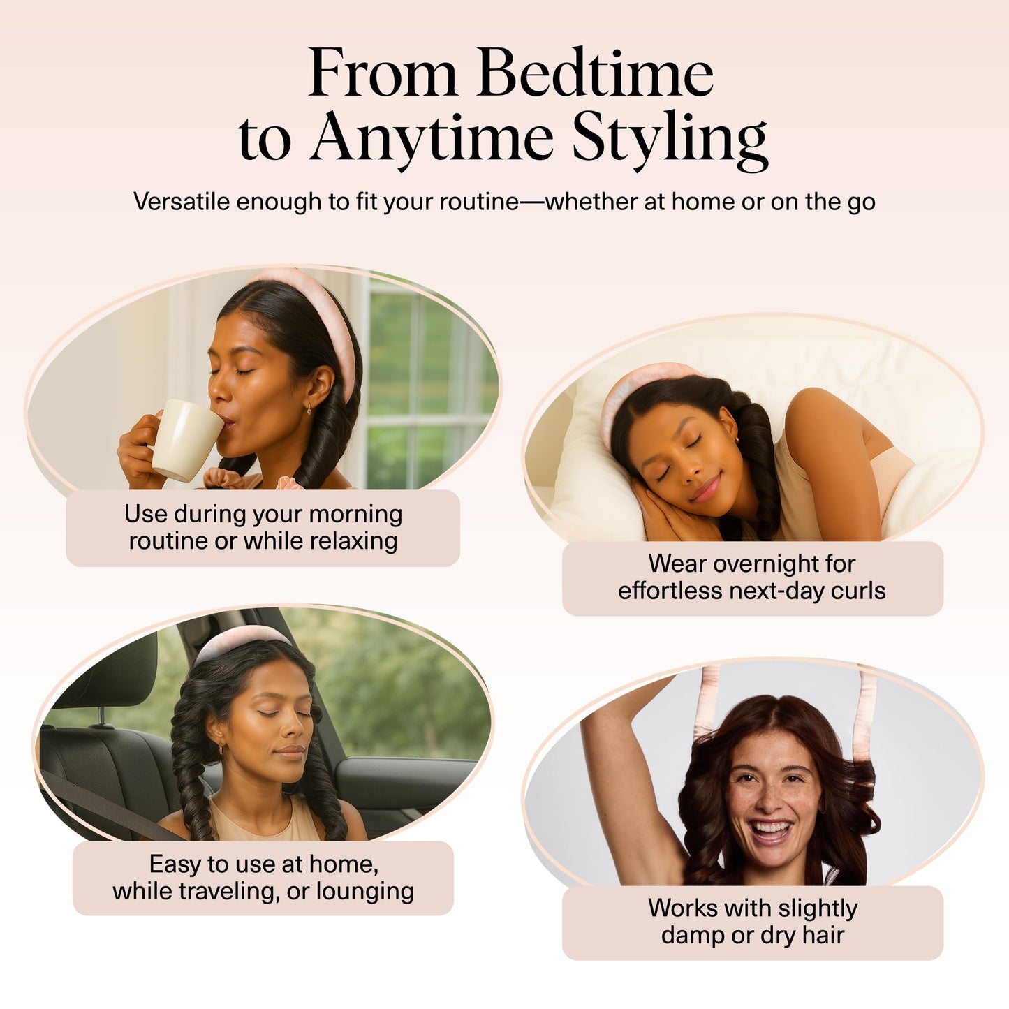 Heatless Satin Curling Set — Gentle Waves Without Damage