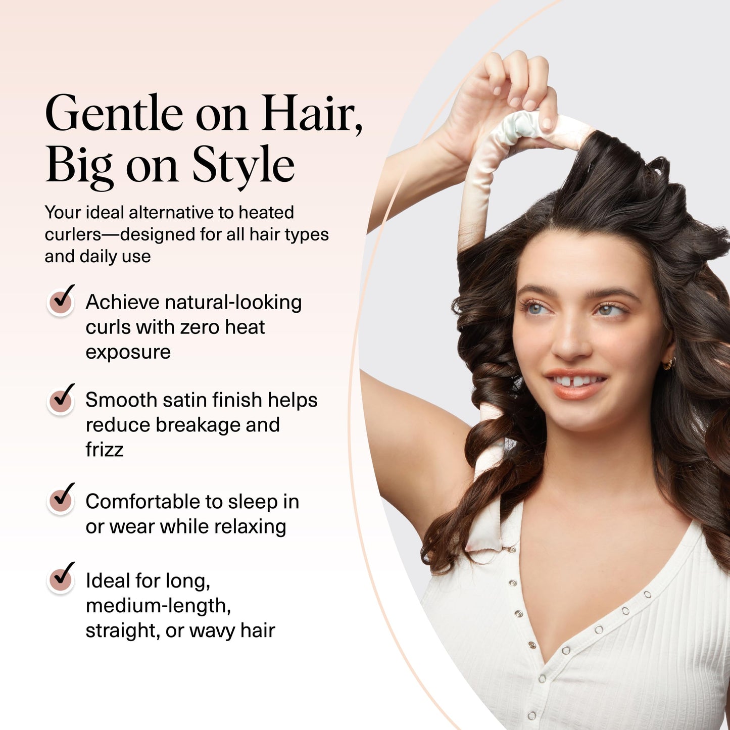 Heatless Satin Curling Set — Gentle Waves Without Damage