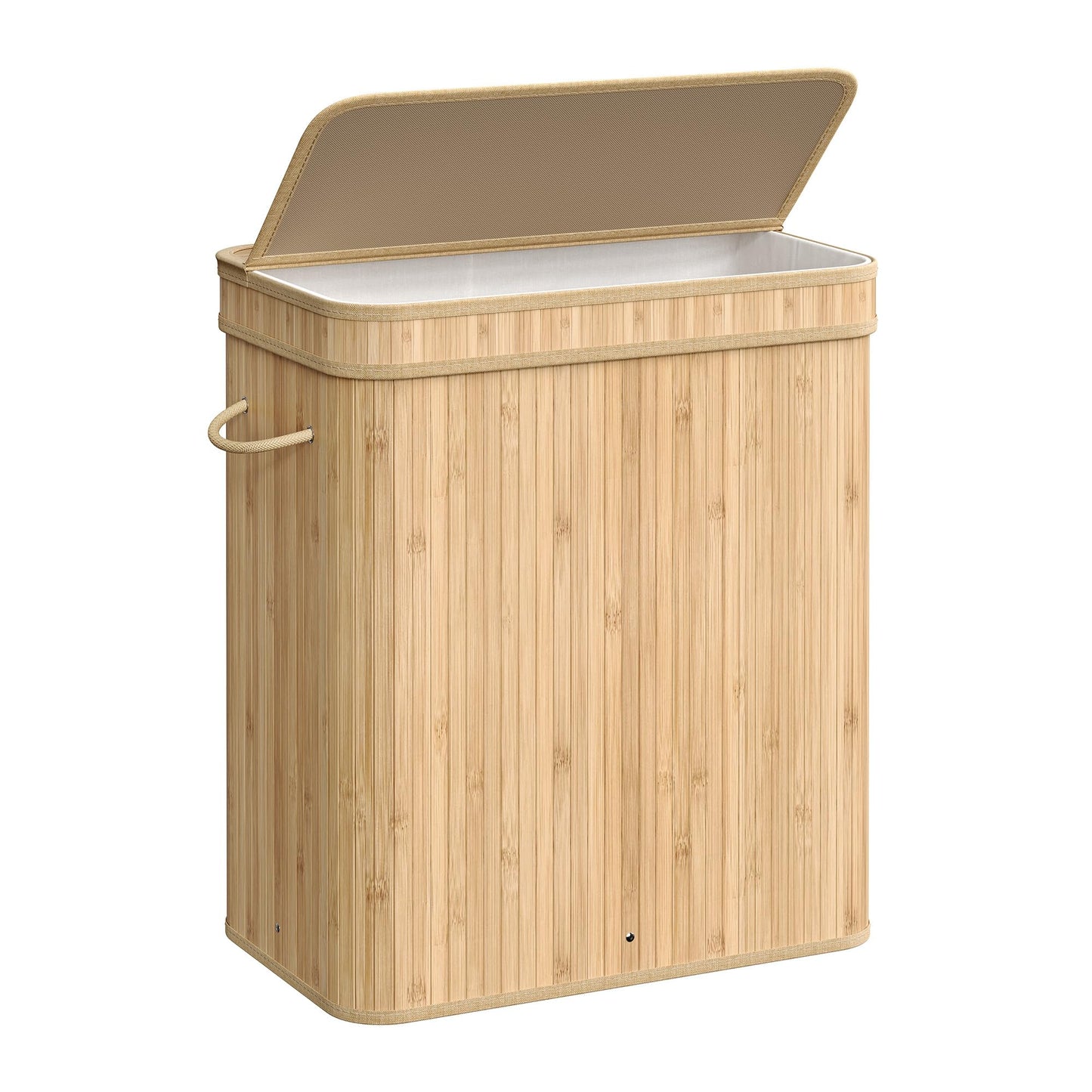 Laundry Hamper with Lid, Bamboo Laundry Basket